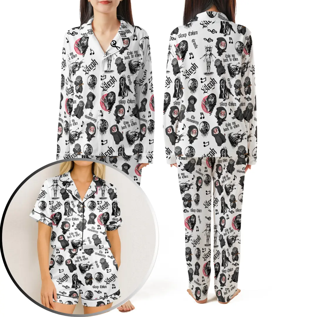 Sl33p T0k3n Pajamas, Rock Band Merch, Short Pajama, Long Pajama, Sl33p T0k3n Sleepwear