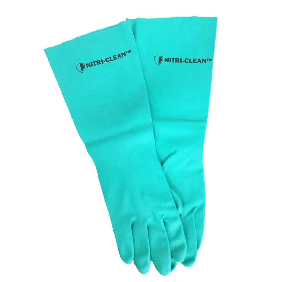 Nitri-Clean™, Green Nitrile Dishwashing Gloves, 22 mil, 18"