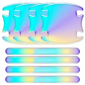 Universal vehicle for most car 8 pcs waterproof Luminous Car Door Protector, Car Door Handle Bowl Sticker, Car wrap Protection Accessory for Scratch
