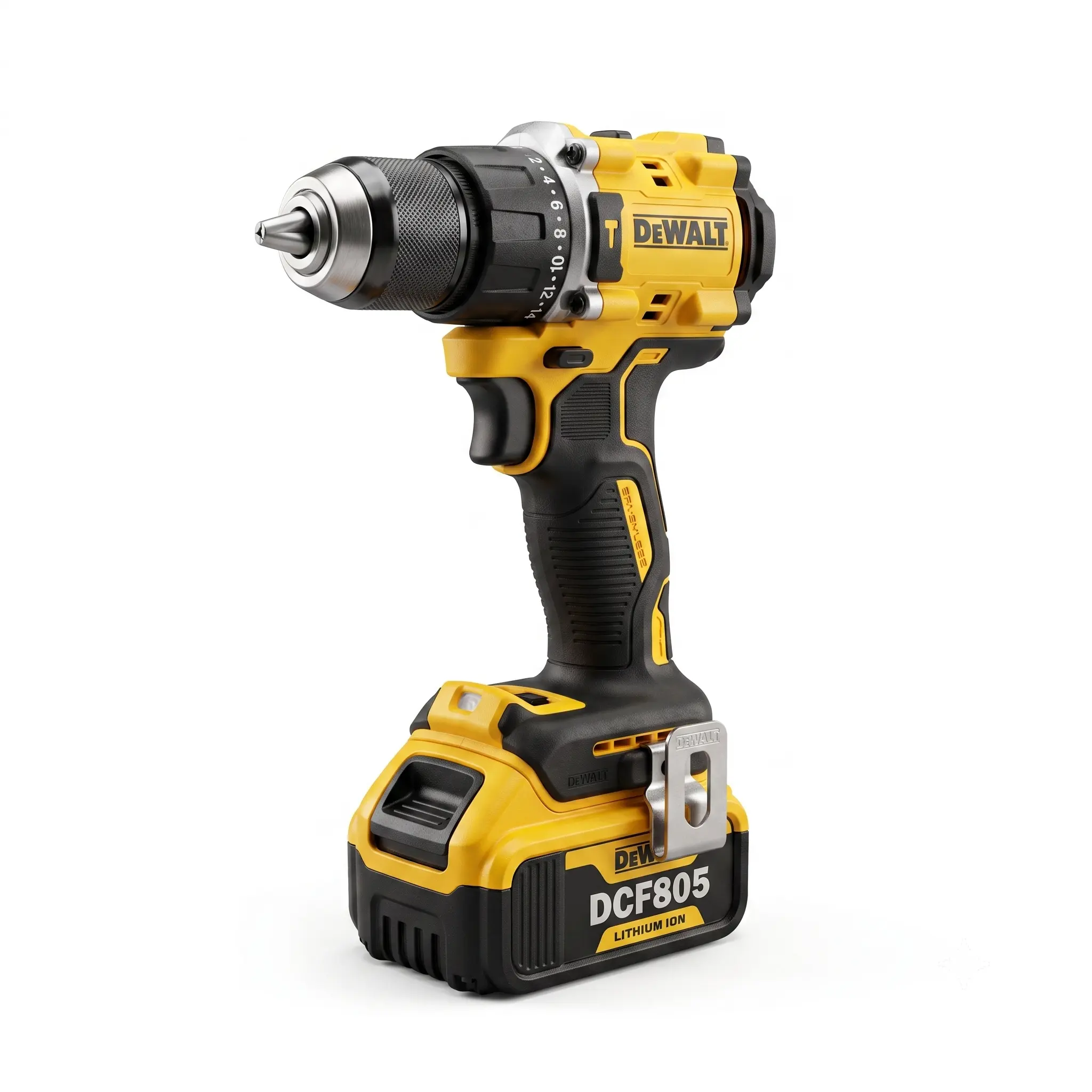DeWalt DCF805 20V Brushless Impact Driver - 90NM Torque, 1/2" Hog Ring Anvil Chuck, High Variable Speed Controller, Li-Ion Battery, for DIY Users, Driving Screws, Wood Frame Tasks nm brushless impact wrench job site mechanical work