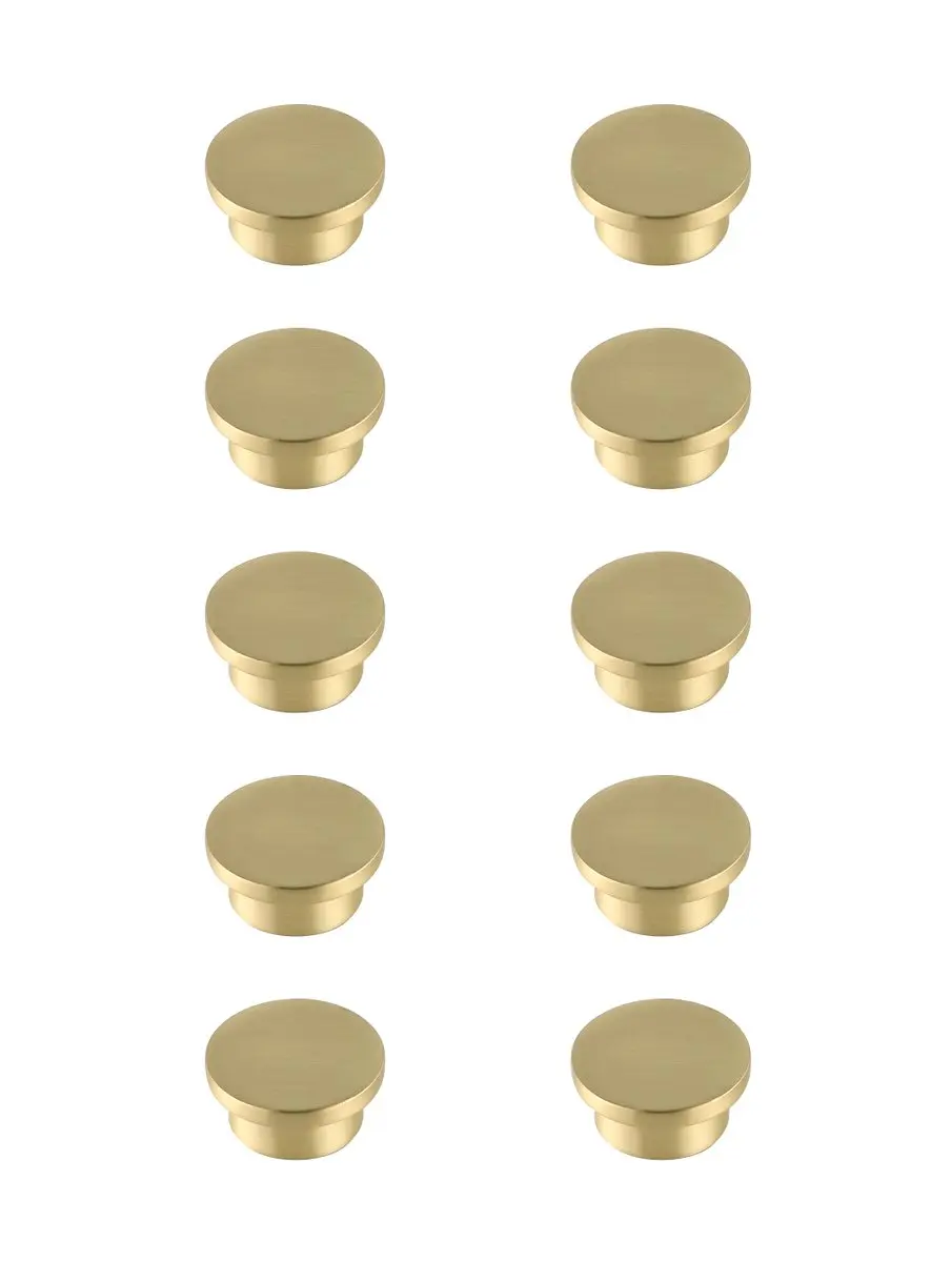 212 MAIN Brushed Gold Oversized Round Door Knob Hardware, 1.6 in. Dia. Trovon KB2009-GD-10PK Multipack - Pack of 10, Elegant Decor Design