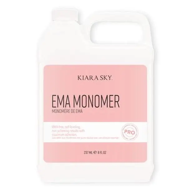 8oz Kiara Sky EMA Professional Liquid Monomer for Nails - 8 Fl Oz, 100% Cruelty-Free, HEMA-Free, Self-Leveling Acrylic Polish for Flawless Manicure Results