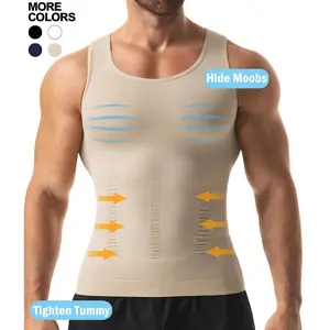 Compression Shirts for Men, Tummy Control Vest, Waist Trainer Vest Workout Tank Tops Abdomen Undershirts,Seamless Shapewear
