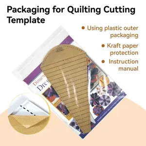 Acrylic Quilting Ruler Template, Sewing Patchwork Guide, DIY Craft Tool, Multiple Sizes for Quilting, Crafting, Bed Making, Includes Manual
