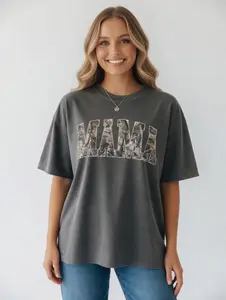 Comfort Colors Hunting Mama T-Shirt, Camo Mama Shirt, Mother's Day Gift, Camouflage Mama T-Shirt, Varsity Mama Shirt, Retro Mam Shirt