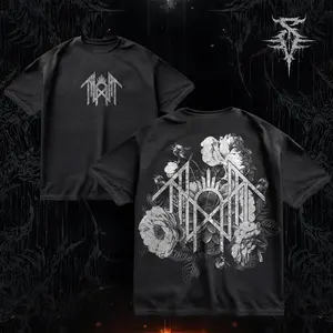 SINFUL ATELIER Retro Sleep Token B&W Rose Heavy Metal Shirt, Unisex Oversize Rock Band Cotton T-shirt, Gift For Rock Music Lovers , Gothic Punk Emo Grunge Y2K Outfits