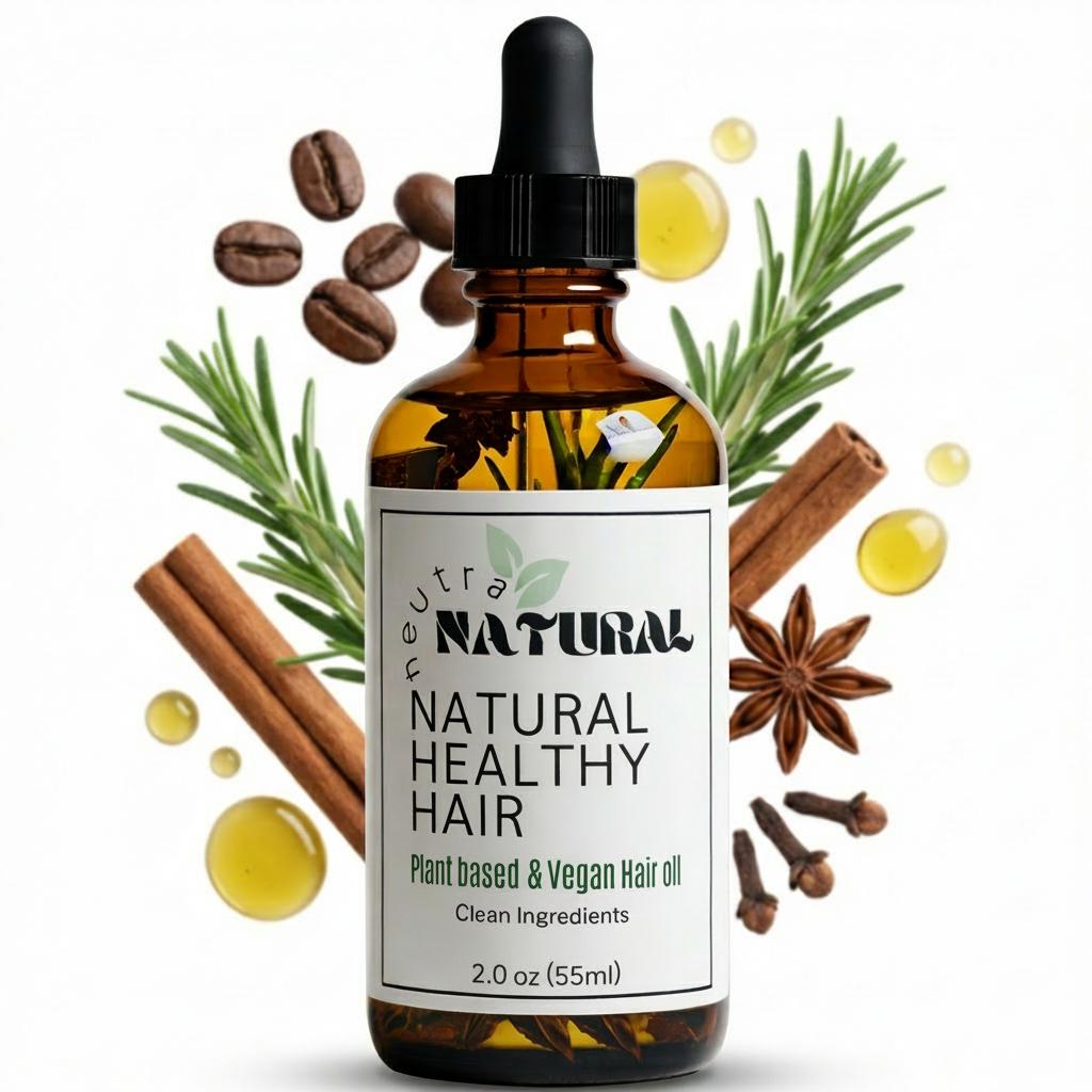 NEUTRA NATURAL Herbal Healthy Hair oil, Tea Tree Coffee Daily Plant based Rosemary oil, Vegan, Clean Beauty, Castor Oi