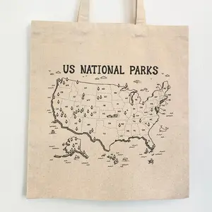 US National Park Tote Bag, Gorbcore, Granola Girl, Rock Climbing Gift, Camping, Hiking, Nature Lover, Bouldering, Map of US