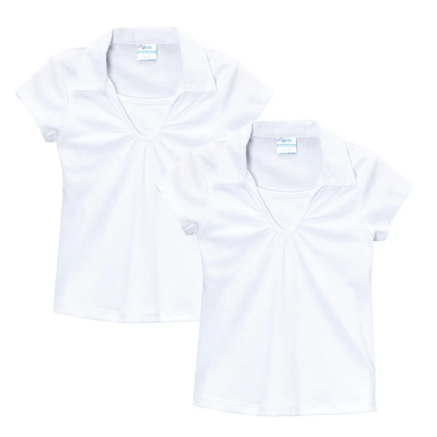 Girl's Uniform V-Neck Collar Blouse White 2Pack  5-18 GSU03
