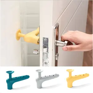 Silicone Door Handle Protective Cover with Suction Cup Silent Anti-collision Bathroom Door Handle Pad Sleeve Protector