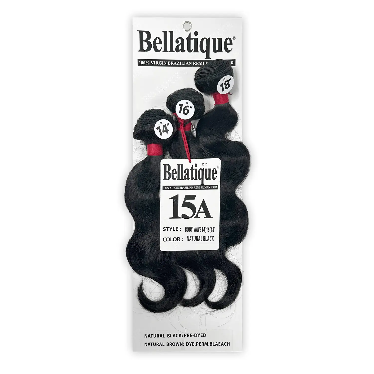 Bellatique Hair Bundles, Body Wave Brazilian Virgin Remi Human Hair Extension Weave, 3 Pack, 15A Grade, Dye/Perm/Bleach, Brazilian Hair Extension, Unisex