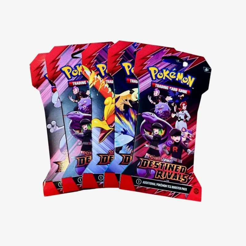 Scarlet & Violet Destined Rivals Sealed TCG Boosters - 5 Factory Sealed Sleeved Collectible Cards, Trading Card Series Artwork Chosen at Random