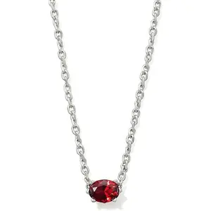Kendra Scott Cailin Silver Pendant Necklace in Red Crystal 9608871222