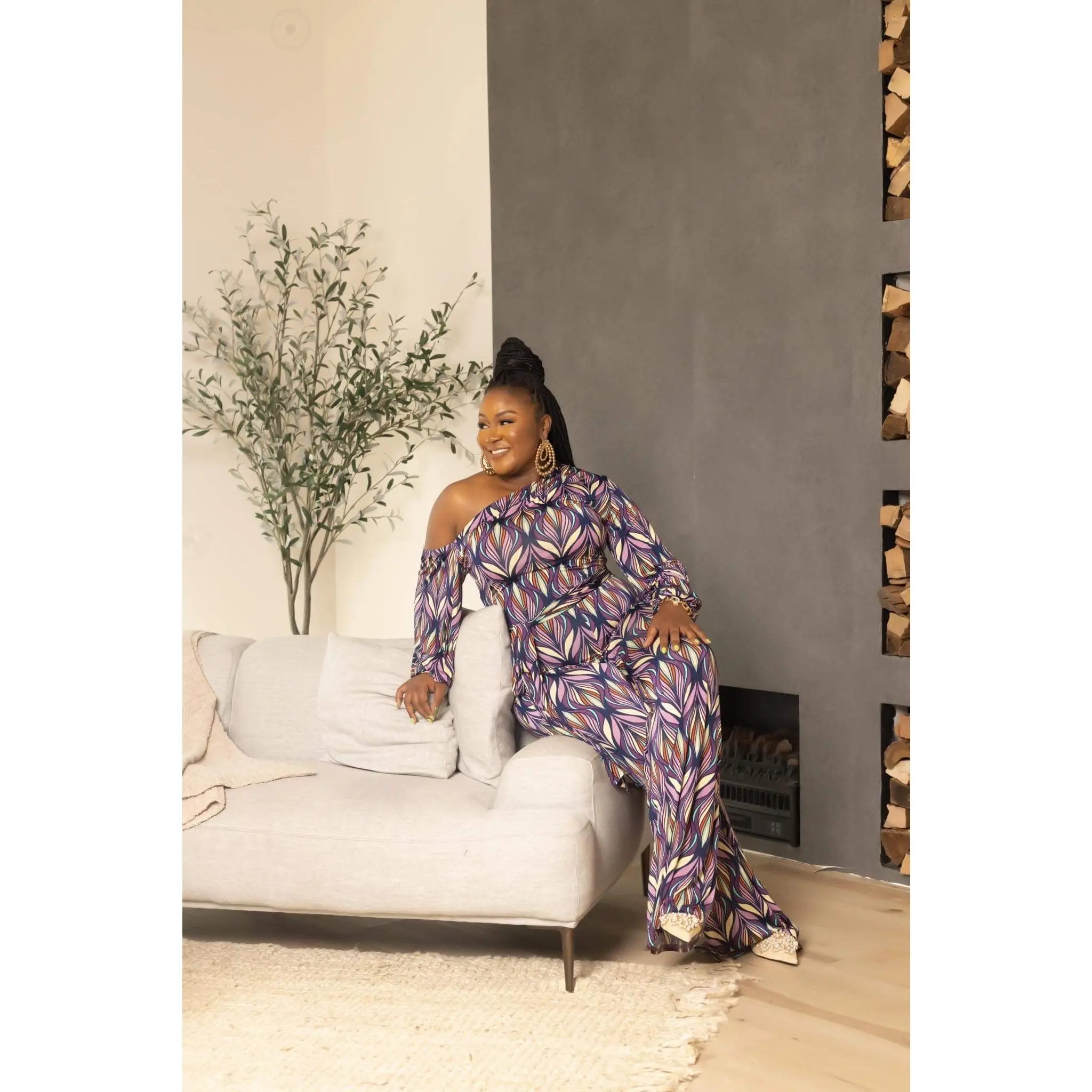 Purple Mist off the shoulder Jumpsuit