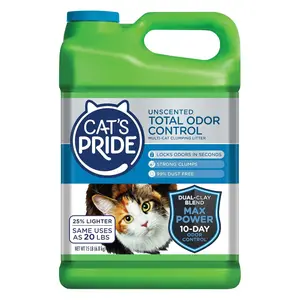 Cat's Pride Max Power: Total Odor Control - Up to 10 Days of Powerful Odor Control - Strong Clumping - Hypoallergenic - 99% Dust Free - Multi-Cat Litter, Unscented, 15 Pounds