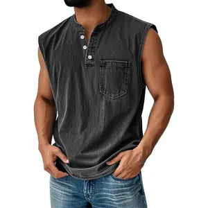 Tank Tops Men  Shirts for Men Sleeveless Muscle Gym Workout Running Beach Summer Vintage Button Down Tank Tops