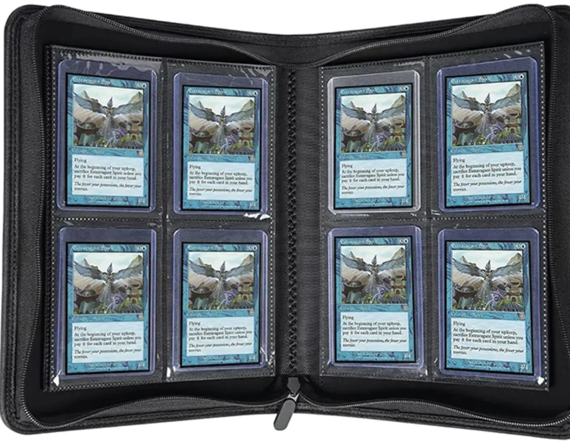 Compact Heavy Duty Toploader Binder 2x2 4 Pocket Holds Up to 112 Toploaded Cards Durable Protection for Trading Card Collectors