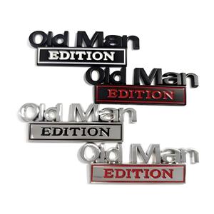 Old Man Edition 3D Funny Car Badges Premium Skull Stickers for Truck SUV Motorcycle MPV Vehicle Exterior Decoration Durable Metal Construction Waterproof Fade-Resistant Easy Peel-and-Stick Installation 10 cm x 3.3 cm