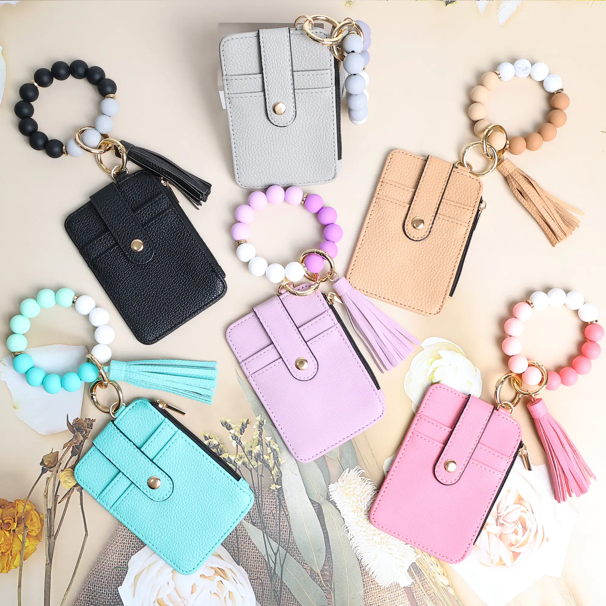 Women’s Silicone Bracelet Wallet, Wristlet Card Holder with Zipper Pocket, Slim Portable Coin Purse for Cards & Small Essentials