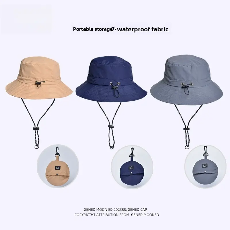 New summer waterproof bucket hat unisex outdoor fishing climbing hat folding storage sunshade sun protection hat