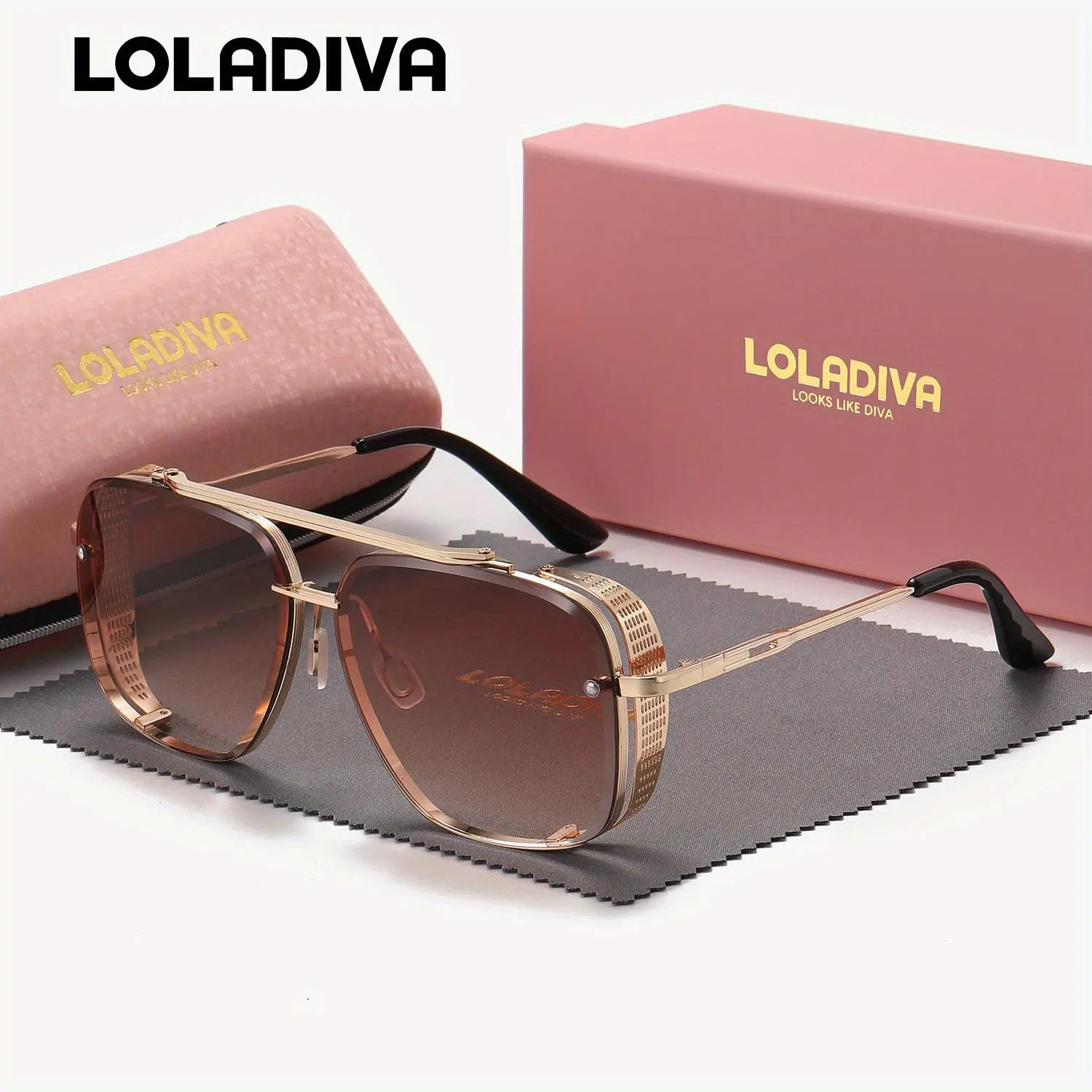 LolaDiva Unisex Fashion Retro Full Frame Sunglasses Suitable for fashionable dressing and driving for Outdoor Activities, UV400