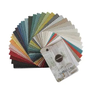 TWOPAGES Isabella Cotton Blend Curtain Fabric Swatch Booklet - Heavyweight 500 gsm Polyester & Cotton Blend for Drapes & Roman Shades, 37 Color Options Textile Material Home Interior