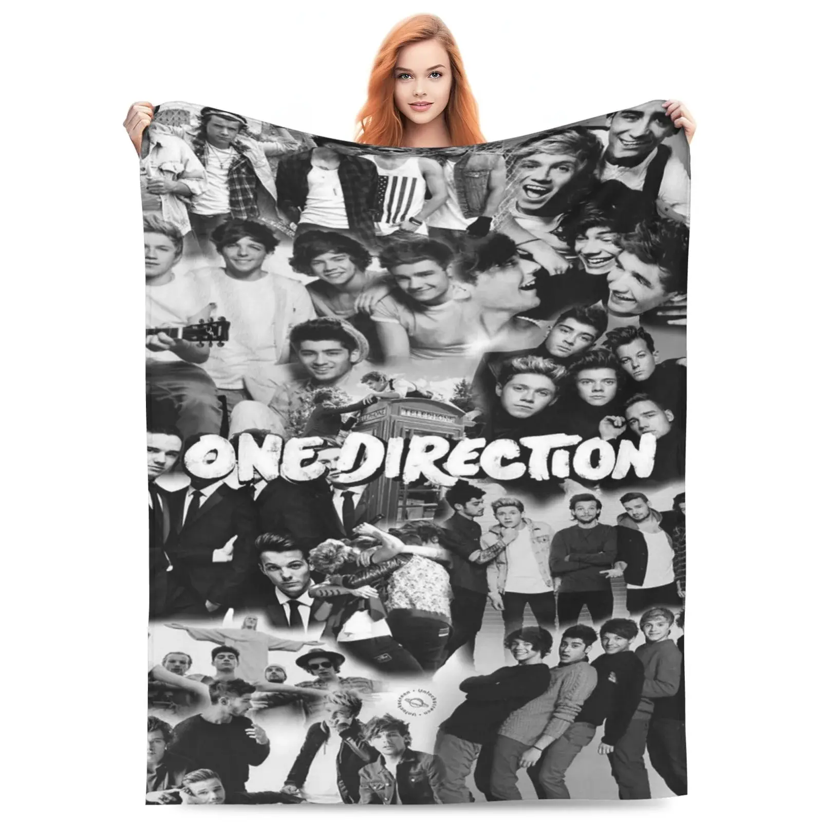 One Direction Fleece Blanket Super Soft Cozy Throw Blanket 60"X50", Lightweight Fuzzy Comfy Flannel Blanket Warm Plush Throw Blankets For Couch, Sofa, Bed