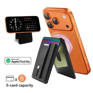 MagSafe Wallet Work with Apple Find My Functionality, 8 Cards Holder, Slim Phone Wallet, Strong Magnet with Multi-Angle Stand, RFID Shielding Vegan Leather