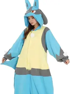 Lucario Kigurumi Adult Pyjamas Cosplay Costume Anime Onesie Sleepwear Homewear Unisex Pajamas Christmas Halloween Party Clothing
