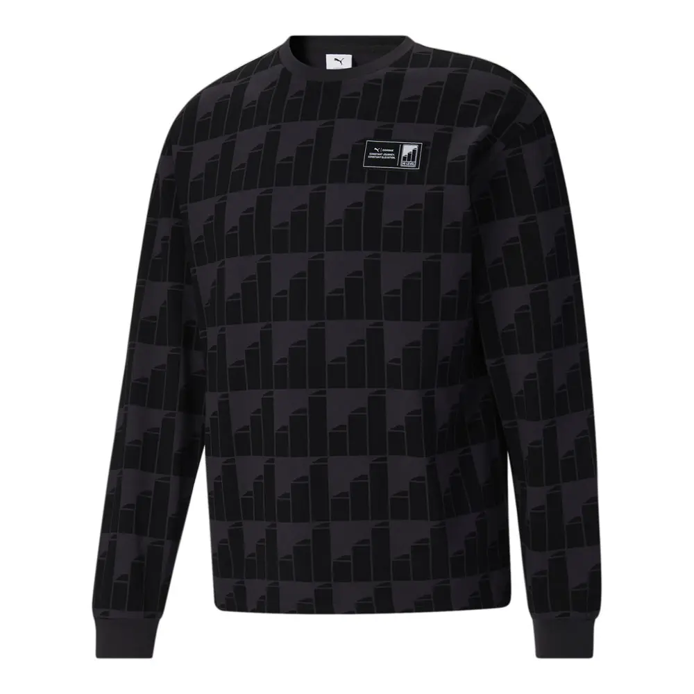 PUMA Mens X Cordae Crew Neck Long Sleeve Casual Tops Casual - Black
