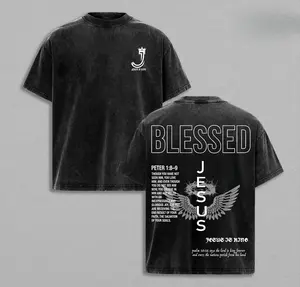 Jesus Is King Washed T-Shirt, Vintage Washed T-shirt, Faded Graphic Tee, Retro Style Shirt, Classic Shirt, Vintage Top, Oversized Washed Cotton Tee for Men and Women Unisex Streetwear