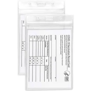 CDC Vaccination Card Protector 4 x 3 Inch Immunization Card Holder Pack of 2, Vaccine Card Protector, Clear Protective Sealable Plastic Sleeve, ID Card Holder