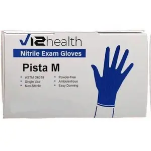Medium Nitrile Exam Gloves Size Medium Box of 100 Powder-Free Ambidextrous