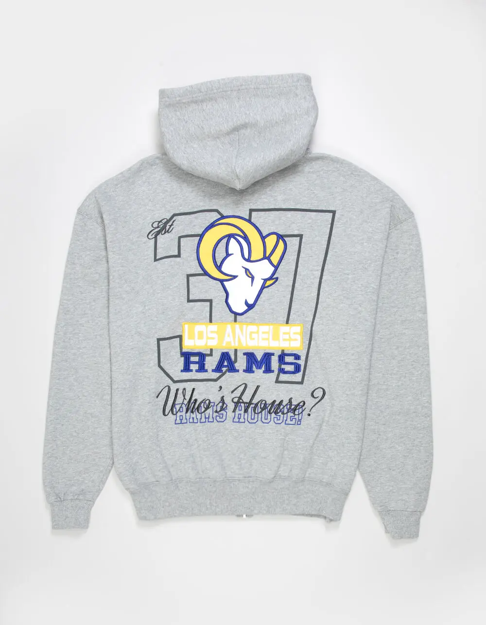 THE WILD COLLECTIVE Los Angeles Rams Mens Zip-Up Hoodie