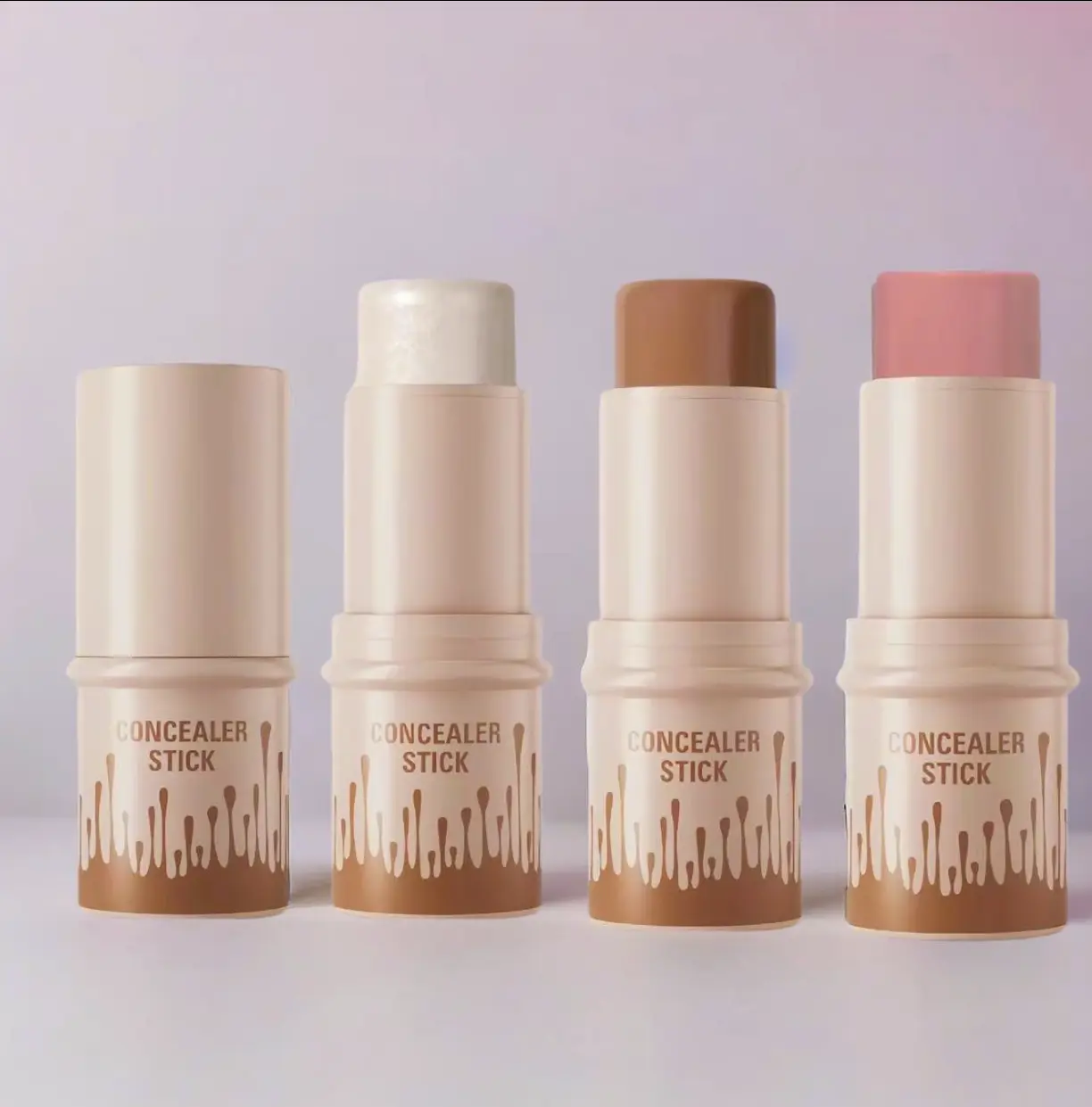 Highlighter & Bronzer & Blush Stick, 3 Counts/set Long Lasting Waterproof Concealer Stick, Multi-color Natural Shade Stick for Makeup, Birthday Gift, Fall Gift, Christmas Gift