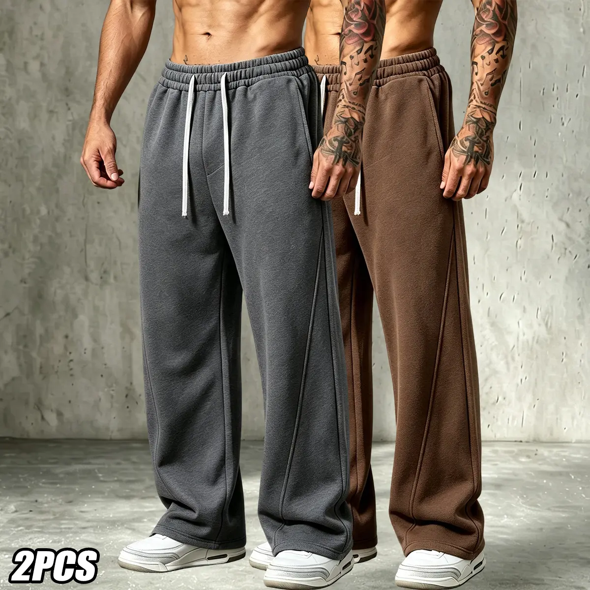 Dark gray + brown