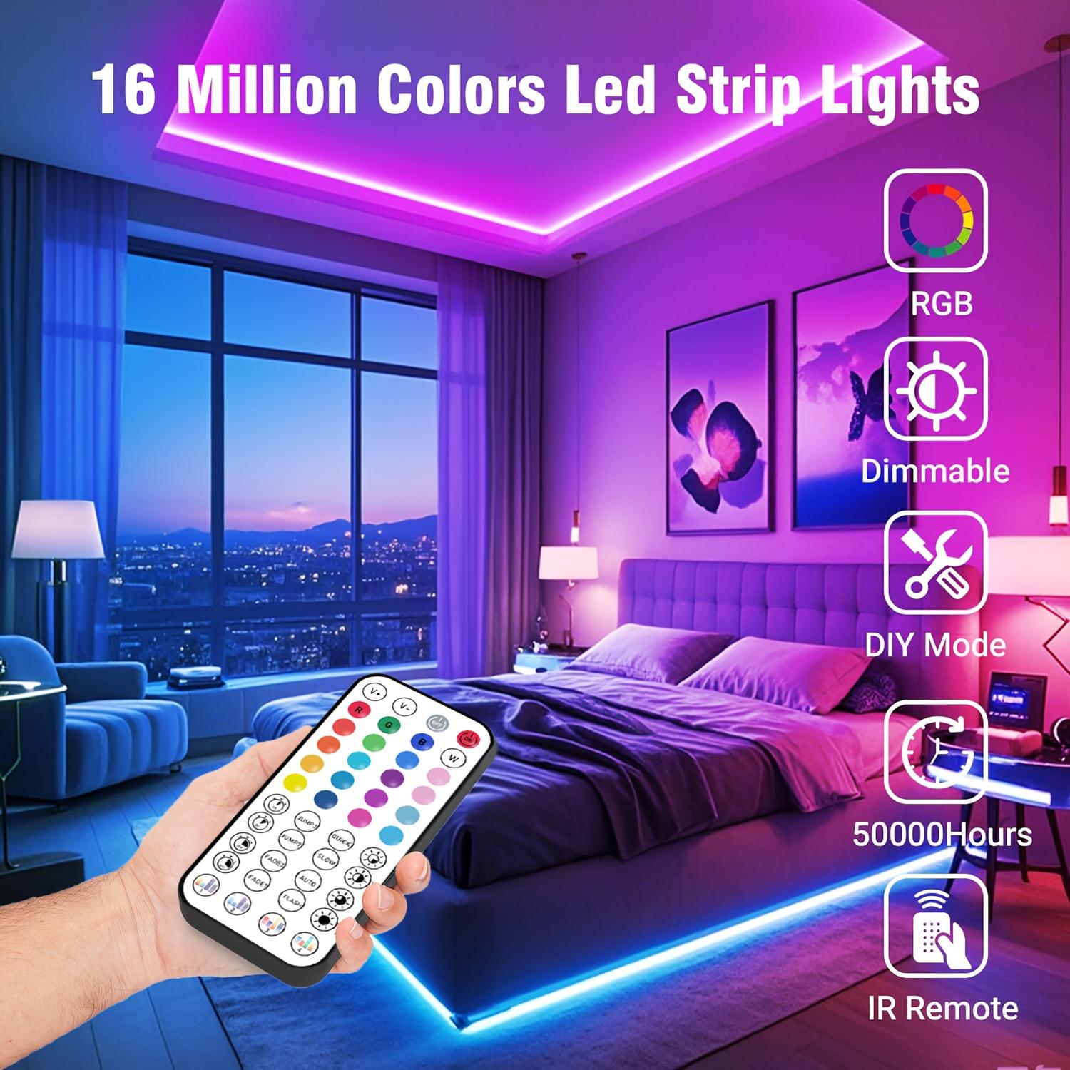 Smart RGB Strip Light 3.28 - 100ft Music Sync Stepless Dimming Timer App 44-key Remote USB Powered for Bedroom Living Room Kitchen Bar Corridor Party Wedding Halloween Smart RGB Strip Light 3.28 - 100ft Music Sync Stepless Dimming Timer App 44-key Remote USB Powered for Bedroom Living Room Kitchen Bar Corridor Party Wedding Halloween
