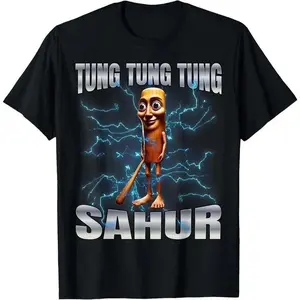 Unisex Cotton T-Shirt Featuring Unique Tung Tung Tung Sahur Graphic for Men and Women
