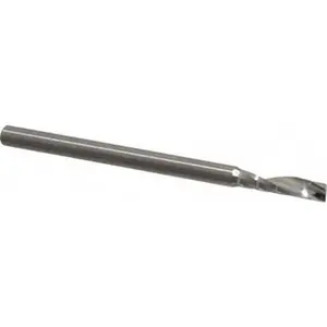 LMT Onsrud 63-713 RH Solid Carbide 1-Flute Single Edge Upcut Spiral Router Bit, 1/8" Diam, 1/8" Shank Diam, 1/2" LOC, 2" OAL, Uncoated, for Acrylic Cuts, Solid Surfaces