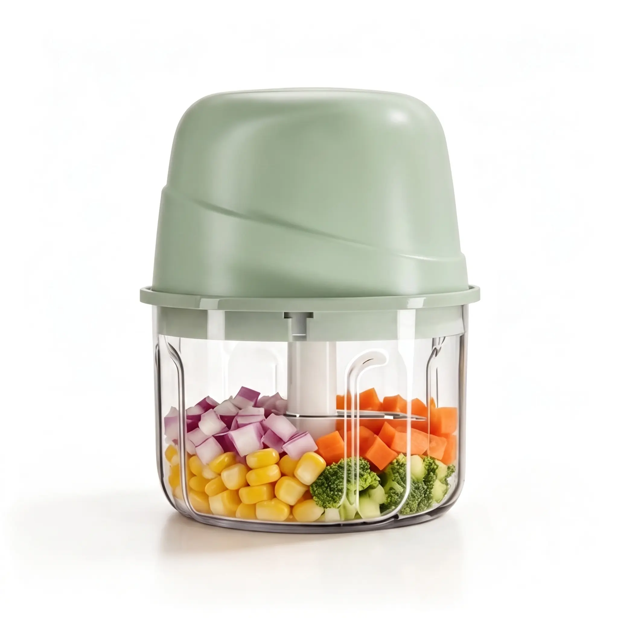 USB Rechargeable Mini Electric Garlic Chopper, Portable Wireless Food Processor for Onion Chili Ginger Nuts Baby Food