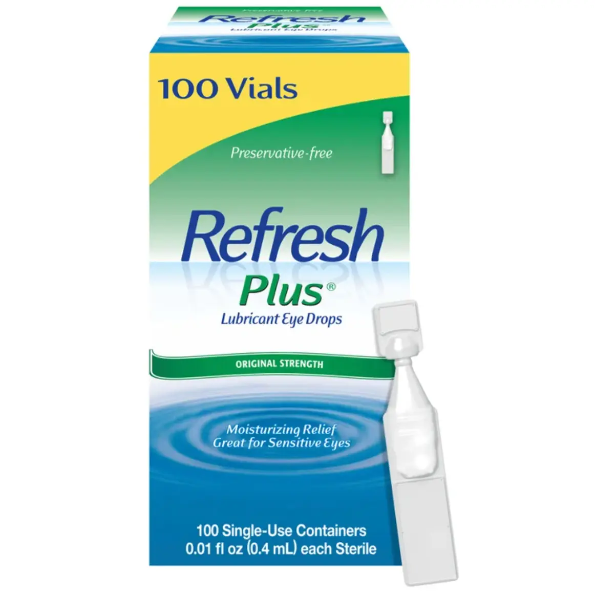 Refresh Plus Lubricant Eye Drops  100 vials - Single Use Containers