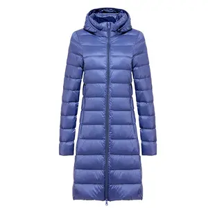 Lightweight Down Jacket,Womens Lightweight Water-Resistant Packable Hooded Puffer Coat,Mid-Length Slim-Fit Down Jacket-Plus-Size Coat