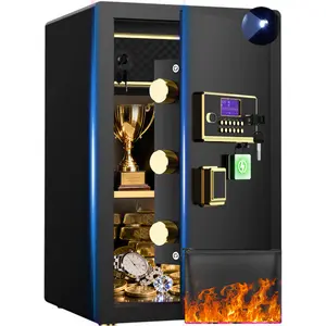 TnTants 5.3 Large Home Security Safe Box with Locking Hidden Compartment Fireproof Waterproof Document Bag for Hotel Office Cash Jewelry