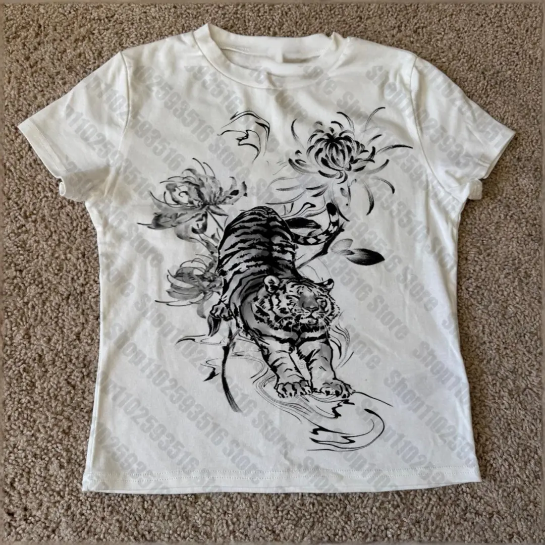 Baby Tees Y2k Top Woman Clothing Shoujo Girl Style 90s Clothes Vintage Grunge Clothes for Women Kpop Goth Trashy Y2k 2000s Tops Baby Tees Kawaii Skater T-shirt Women Streetwear 2000s Vintage Streetwear Baby Tee Retro Grunge