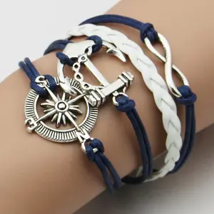 A Classic Vintage Nautical Ship Anchor Bracelet - Durable, Full Of Adventurous Spirit, Nautical Braided Wrist Accessory, Perfect Gift