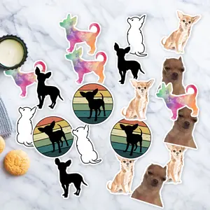 Stickers Pack 20 Pcs Aesthetic Waterproof Skateboard Chihuahua Bike Vinyl Laptop Bottle Water Luggage Colorful Car Bumper Guitar