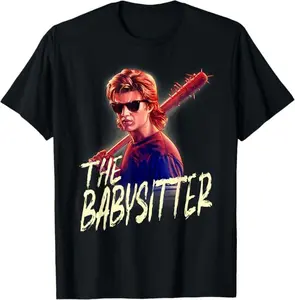 Stranger Things Inspired Steve the Babysitter Portrait T-Shirt, Unisex Short Sleeve Graphic Tee for Men & Women, Casual Cartoon Style Top