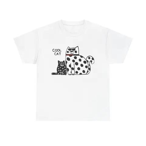 Cool Cat T-Shirt | Retro Cat Illustration, Graphic Tee