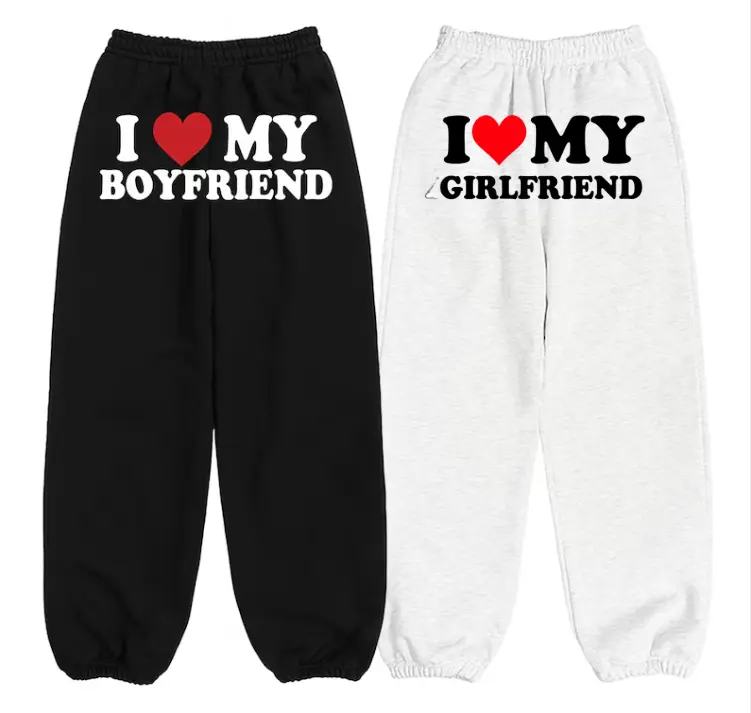 I Love My GirlfriendBoyfriend Sweatpants, Cute Couple Loungewear, Boyfriend Gift Joggers, Comfy Matching Relationship Pants, Couple Sweatpants, Trendy Top Sweatpants, Unisex Cotton Graphic Casual Sweatpants, Gift For Couple, Best Gift SS