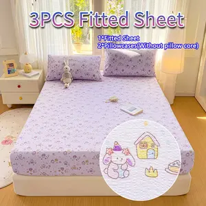 3pc Bed Sheet Set, High-Density Double-Layer Fabric, Soft & Breathable, Fits 5-30cm Mattresses, Ideal for Bedroom & Guest Room